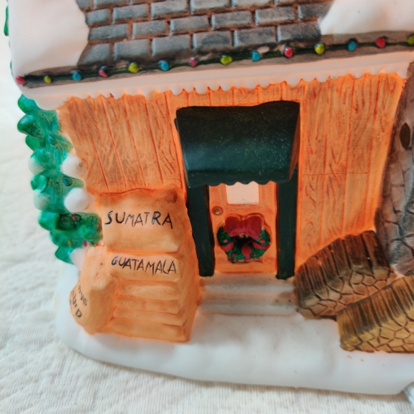 Starbucks Rare 2001 Christmas Sumatra Coffee Blend Lighted Santa House Vintage - Picture 7 of 16